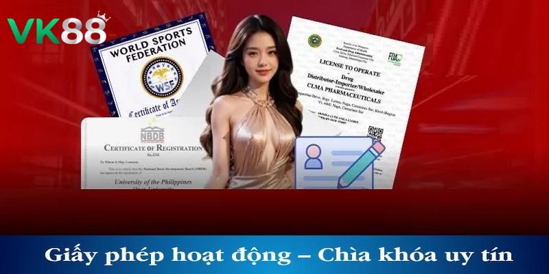 Những giấy phép quốc tế mà VK88 đang sở hữu